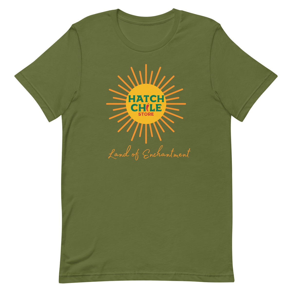 Land of Enchantment Shirt — unisex t-shirt in olive, front view