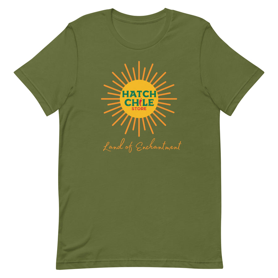 Land of Enchantment Shirt — unisex t-shirt in olive, front view