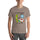 PSA t-shirt in taupe with cartoon chile and chili bowl design, worn by a model