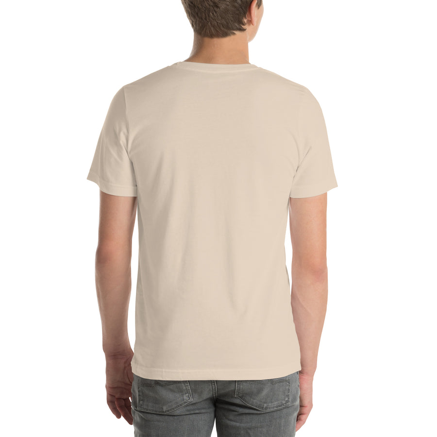 Catch The Hype T-Shirt — unisex t-shirt in soft cream, back view
