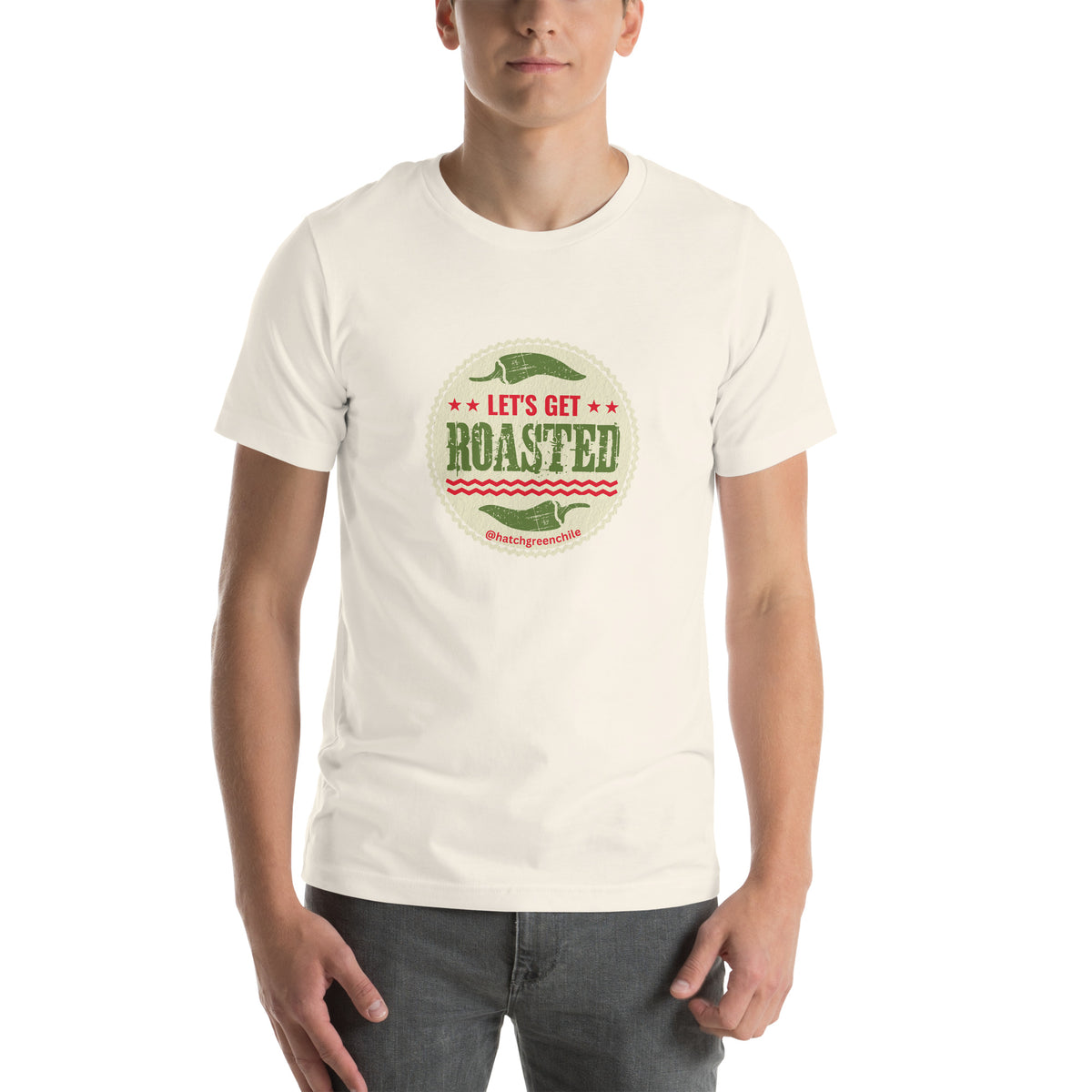 Get Roasted T-Shirt — unisex t-shirt in vintage white, front view