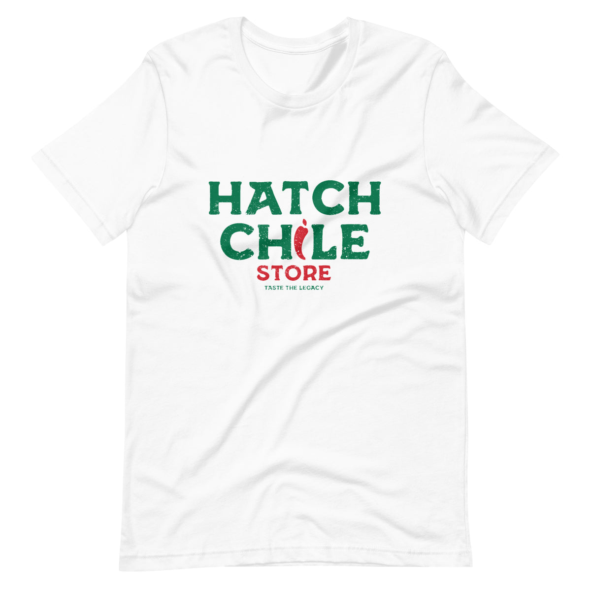Hatch Chile Store Shirt — unisex t-shirt in white, front view