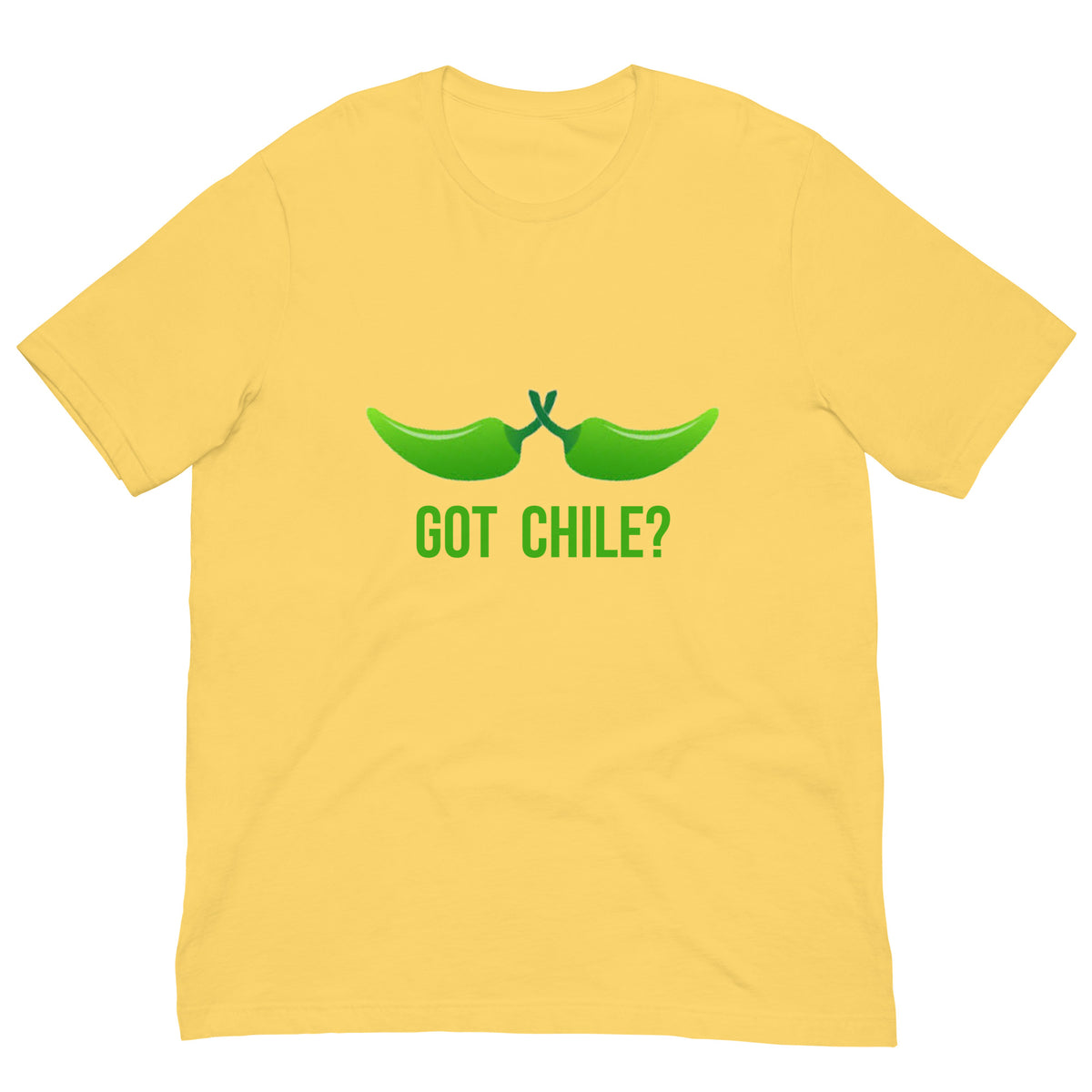Got Chile Shirt — unisex t-shirt in yellow, front view
