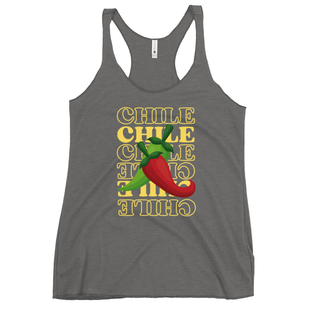 Red & Green Women's Tank — women's racerback tank top in premium heather, front view