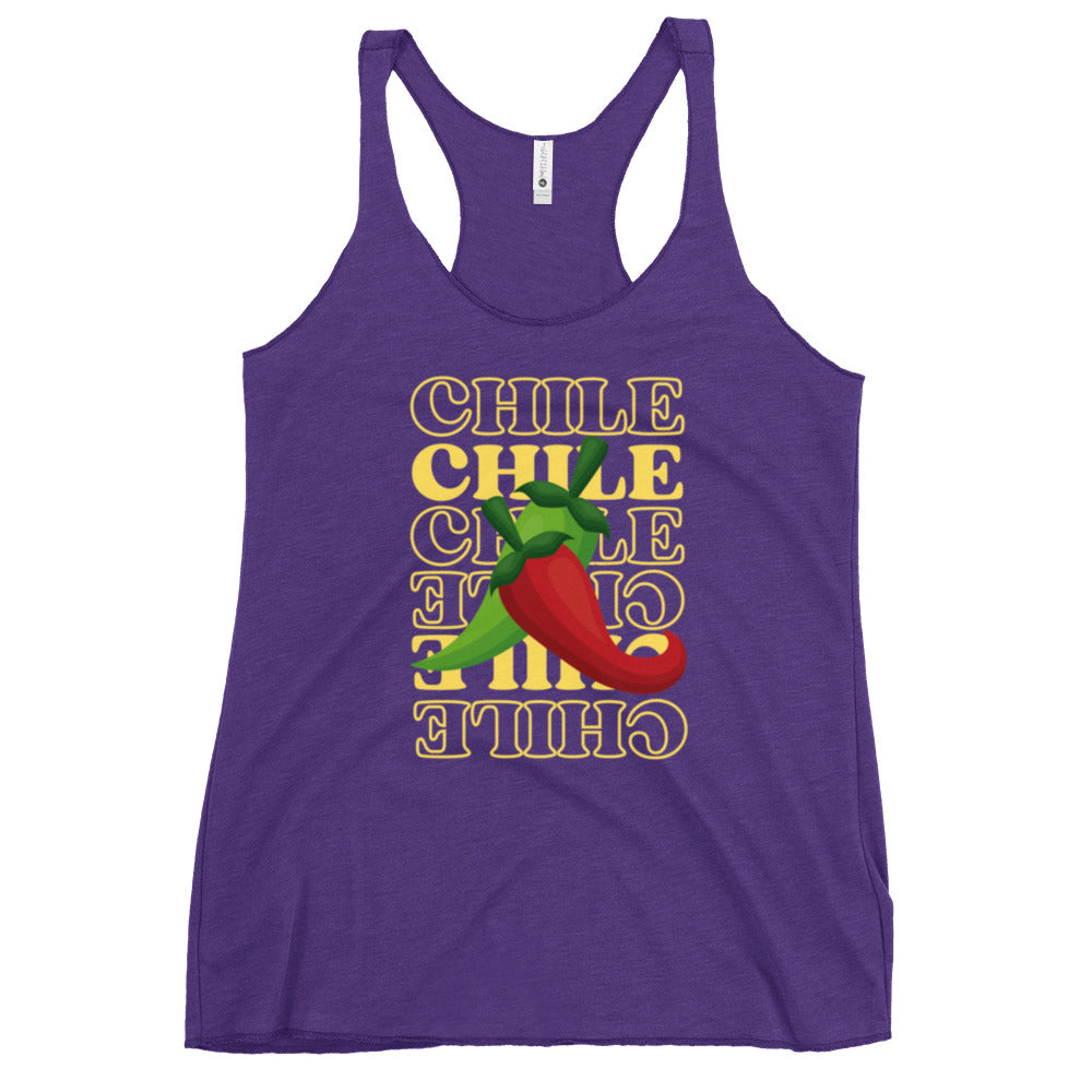 Red & Green Women's Tank — women's racerback tank top in purple rush, front view