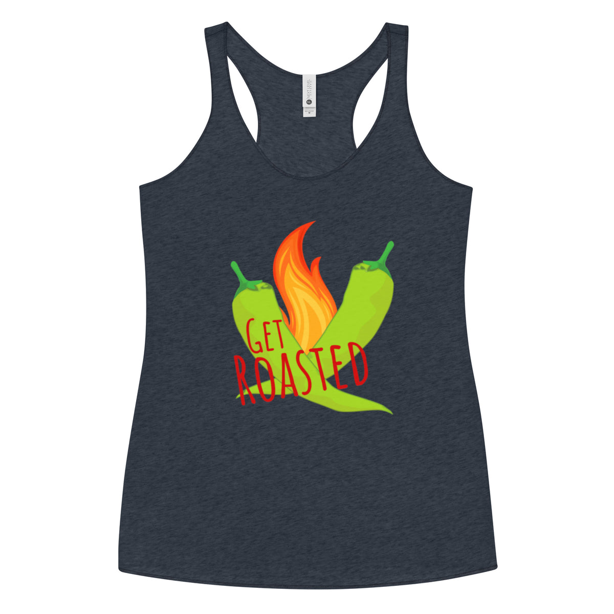 Get Roasted Women's Tank — women's racerback tank top in vintage navy, front view