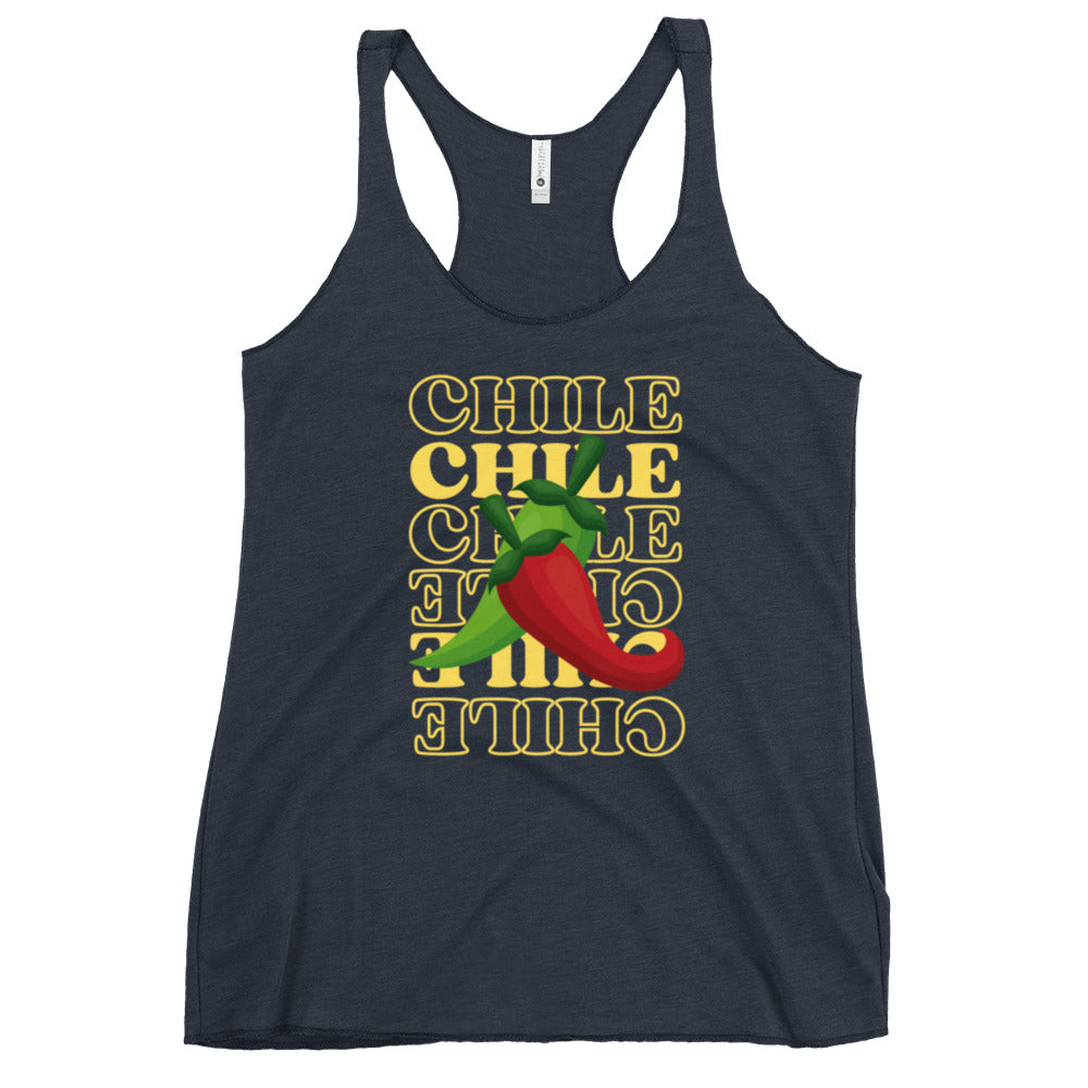Red & Green Women's Tank — women's racerback tank top in vintage navy, front view