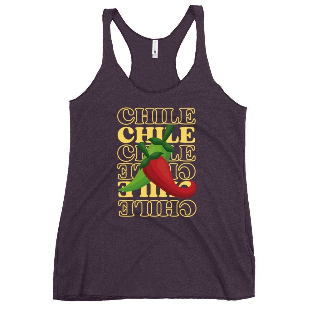 Red & Green Women's Tank — women's racerback tank top in vintage purple, front view