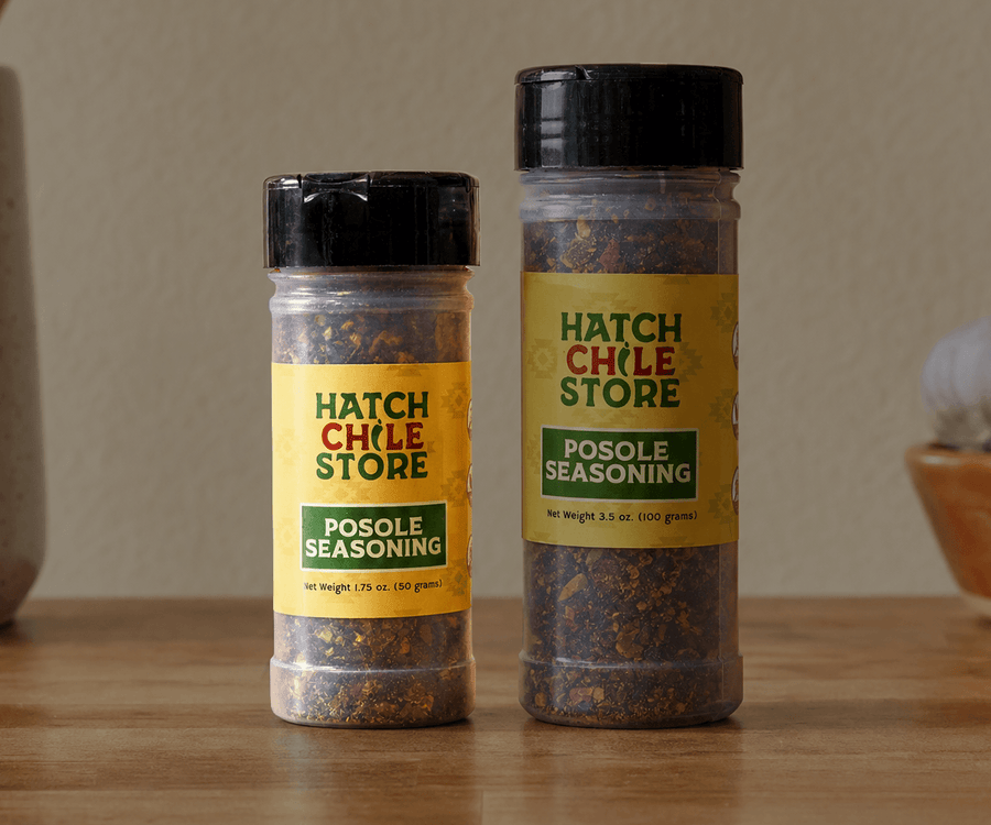 Hatch Chile Store Posole Seasoning in 1.75 oz and 3.5 oz shaker jars