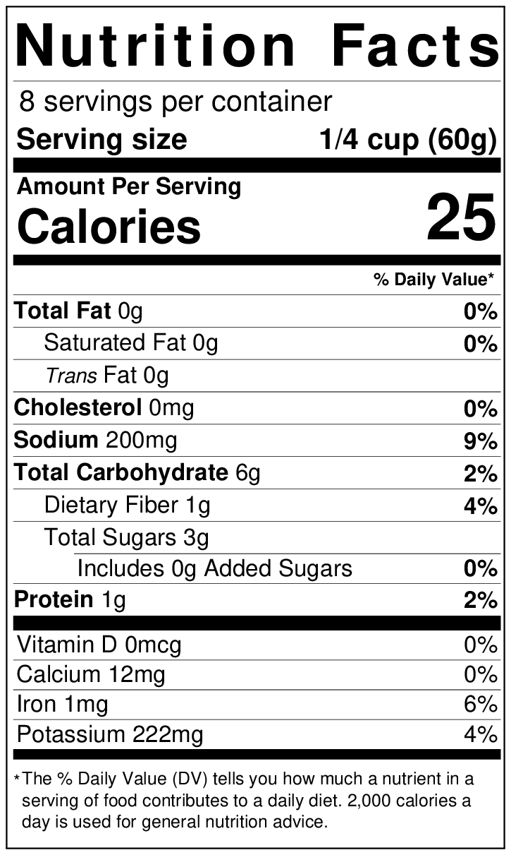 Nutrition facts label showing servings per container, serving size, and nutritional content including calories, fats, cholesterol, sodium, carbohydrates, sugars, and protein listed with respective daily values. Hatch Red & Green Chile. Gluten Free.