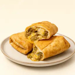 Hatch green chile chimichangas on a plate